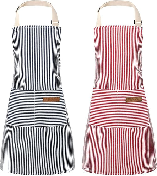 2 Pack Stripes Kids Apron, Kids Cooking Aprons by XLSXEXCL