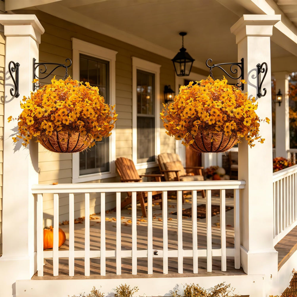 Grunyia 20 Bundles Artificial Outdoors Flowers (Fall Yellow)