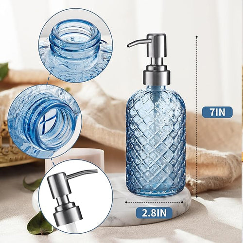 14 Oz Refillable Glass Soap Dispenser - Image 2