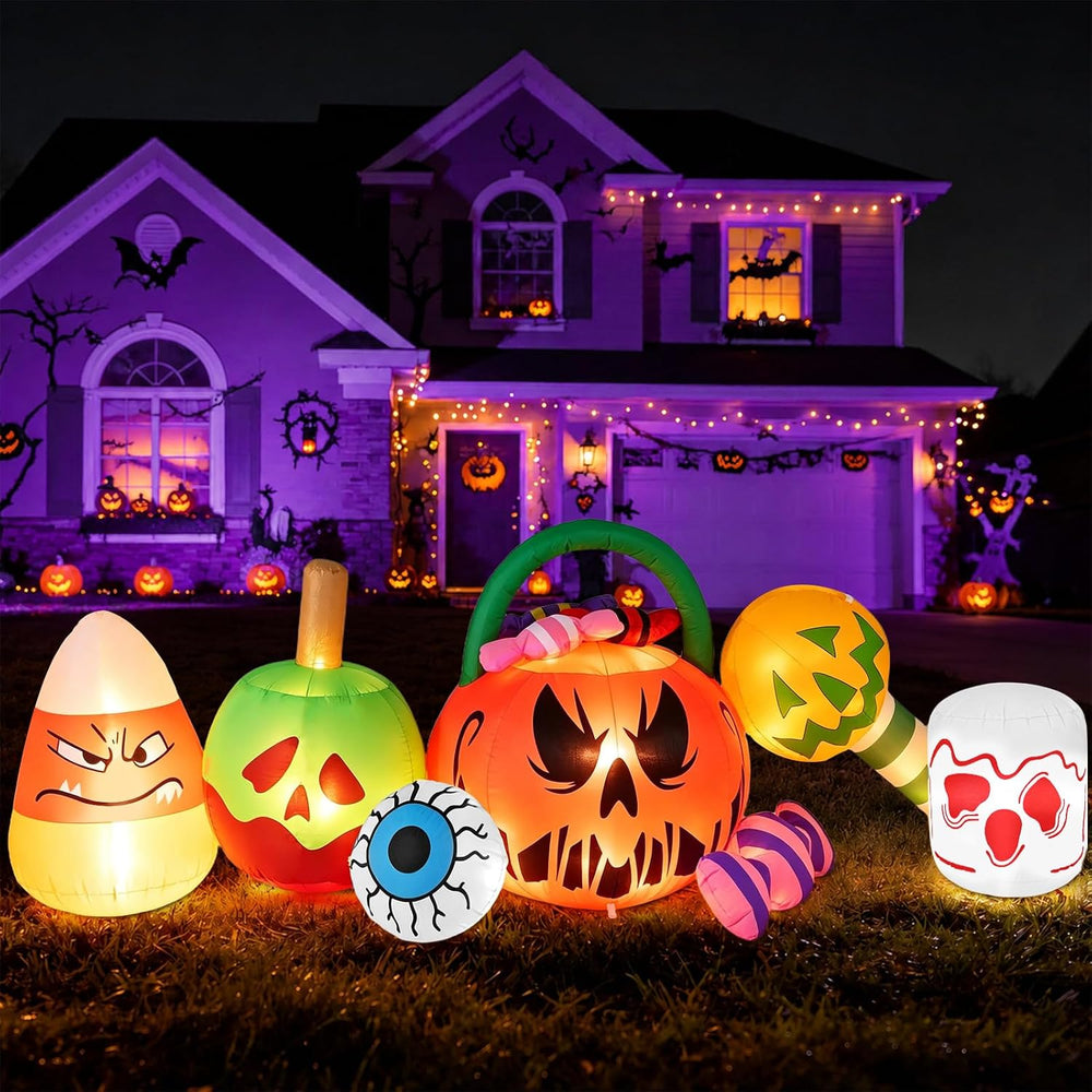10FT Halloween Inflatables Pumpkin Ghost Combo Decorations