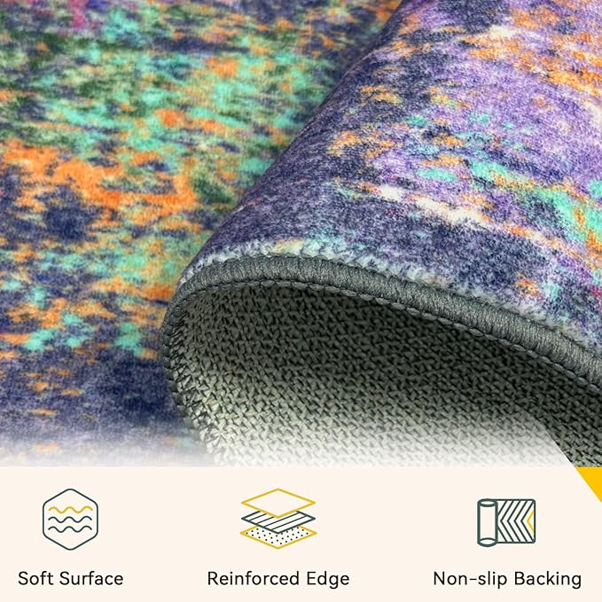 Washable Area Rugs 3'x5' Non-Slip Modern Abstract Soft - Image 4