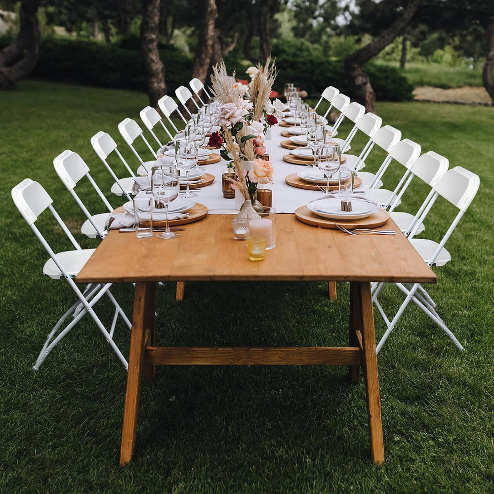 100pcs Folding Chair, Plastic Chairs with 330-Pound Capacity, Easy to Fold an...