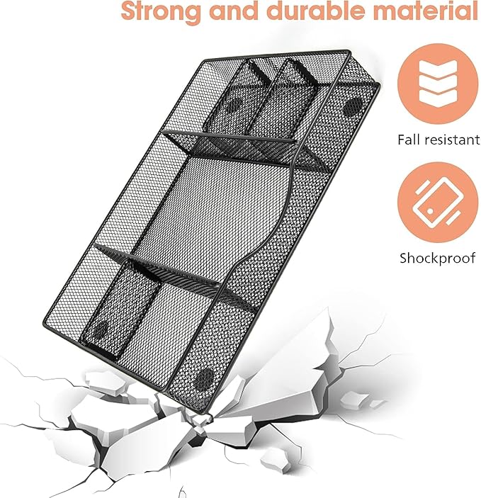 VyGrow Desk Drawer Organizer Tray, Metal Mesh Drawer Organizers Office - Image 3