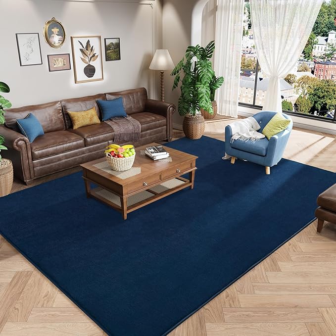 Amearea Large Modern Area Rugs for Bedroom Living Room, 6x9 Feet Navy Blue by AmeareaDirect