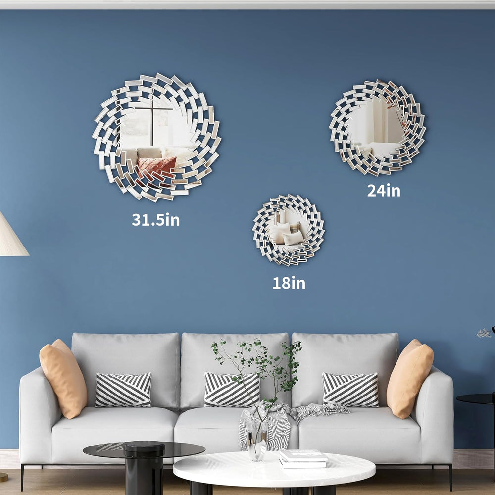 SHYFOY Round Mirror for Wall Decor, 24" Decorative Wall Mirror