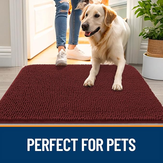 OLANLY Dog Door Mat for Muddy Paws 34x21, Absorbs Moisture and Dirt, Absorbent - Image 6