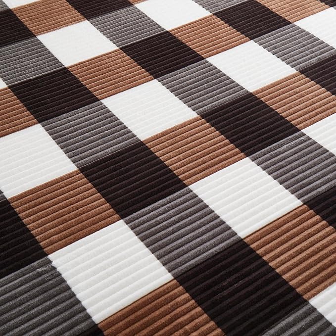 PU MEI Sherpa Blanket Full/Queen Plaid Thick Bed Blanket, 90”*80” Super Soft - Image 5