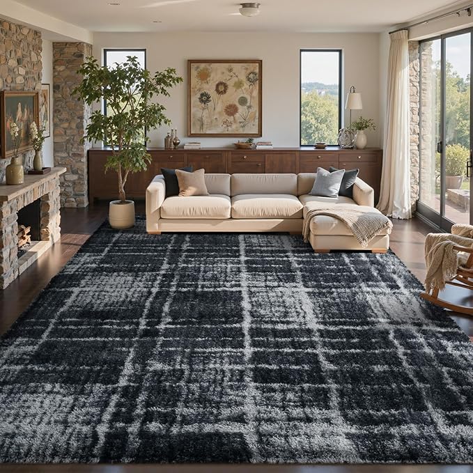 9x12 Ft Extra Large Shag Rugs for Living Room, Ultra Soft Fluffy Furry Area by Cuzwlovita