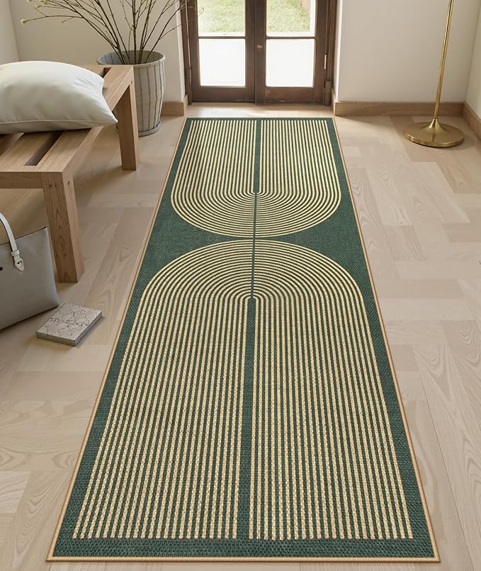 Lahome Enfys Modern Rainbow Easy Jute Kitchen Runner, 2x8 Indoor Outdoor Runner by Lahome