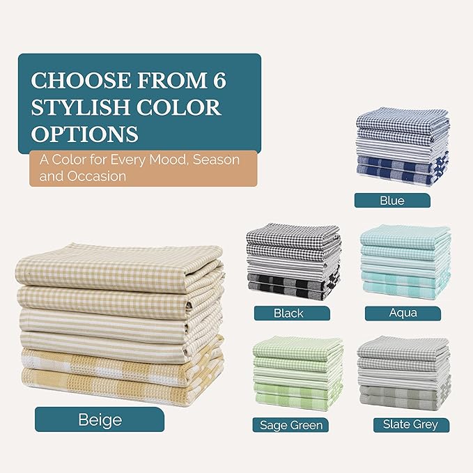 Casa Platino Dish Towels for Kitchen 18" x 28", Dish Towels Set of 6 – Great - Image 7