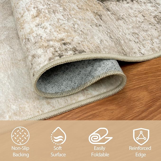 9x12 Area Rugs for Living Room Rug Washable: Abstract Large Rug for Dining Room - Image 3
