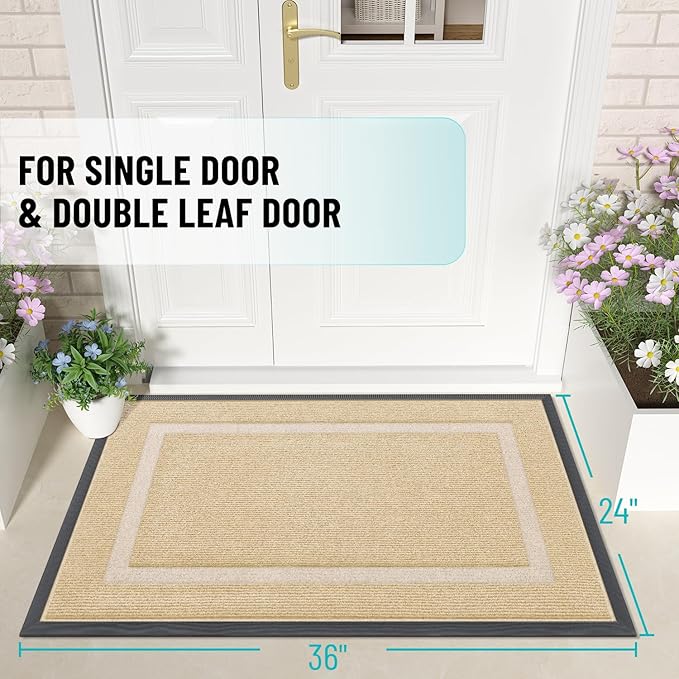 OLANLY Front Door Mat Indoor Outdoor Entrance, Waterproof All-Season, - Image 2