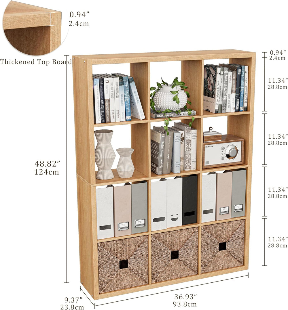 Cube Storage Organizer Bookcase, Decorative 11 inch Open Back Cubical Shelf w...