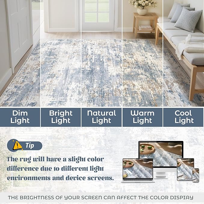 XLUEZ 5x7 Area Rugs for Living Room, Washable Modern Abstract Large Area Rug - Image 8