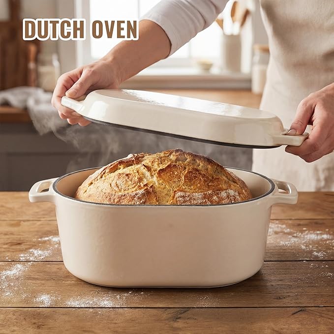 Dutch Oven for Bread Baking, 3.4 QT Bread Dutch Oven for Sourdough, Enamelled