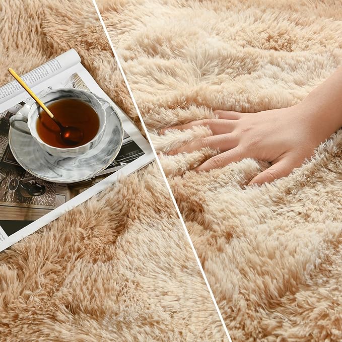 Deerhoo Large Shag Area Rugs 9 x 12, Tie-Dyed Plush Fuzzy Rugs - Image 4