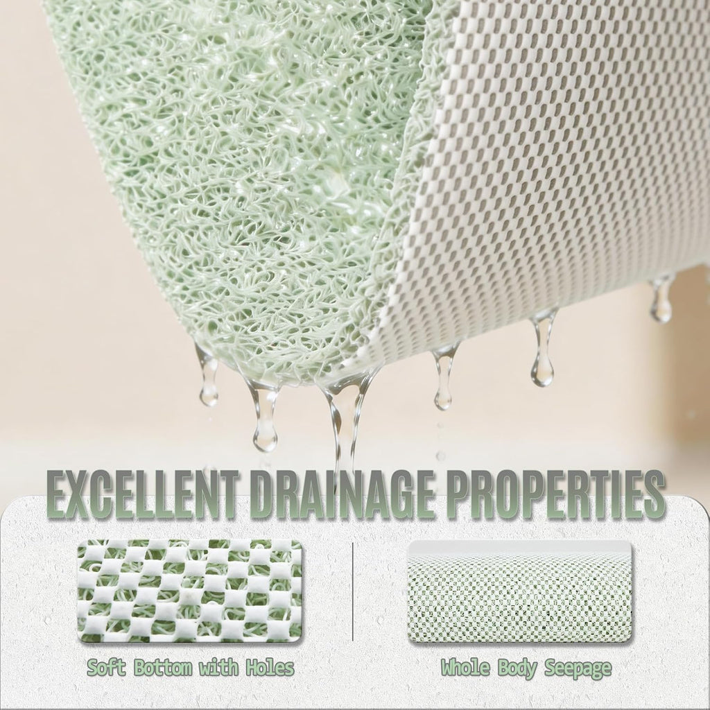 17 * 30in Shower Mat Bathtub Mat Non Slip | Bathmats Non Slip, Quick Drying Foot Scrubber Loofah Mats for Inside Shower, Tub, Bathroom, Home, Mint Green