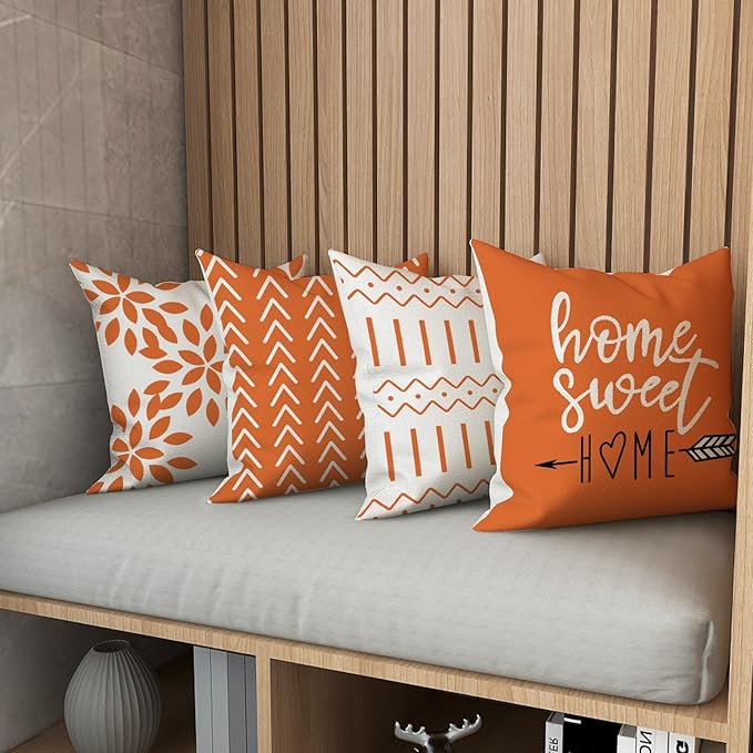 YCOLL Fall Pillow Covers 22x22 Set of 4, Modern Sofa Throw Pillow Cover - Image 6