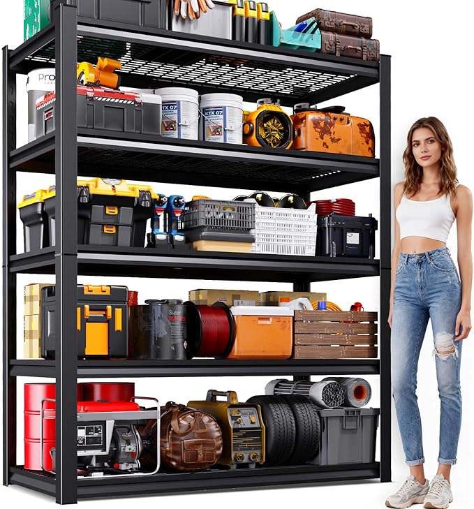 Garage Shelving-3000 lbs 5 Tier Storage Shelves, Adjustable Heavy Duty Metal by Unknown