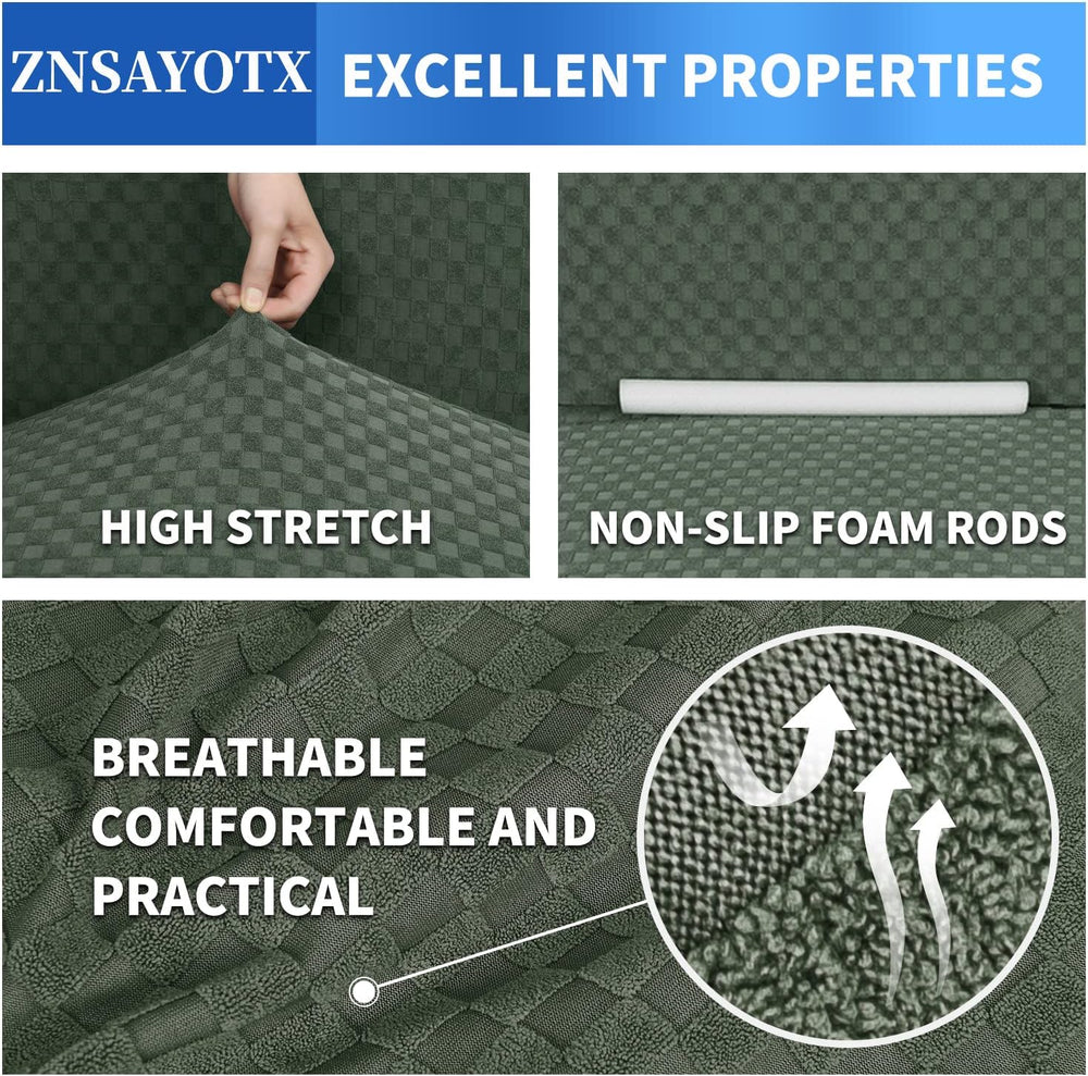 1 Piece Jacquard Chair Slipcovers for Living Room High Stretch Chair Covers w...