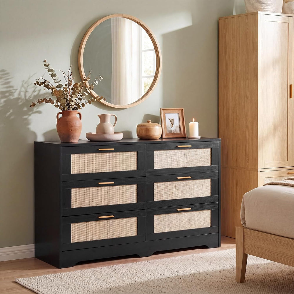 Dresser for Bedroom 6 Drawer Dresser Bedroom Furniture Storage for Bedroom Li...