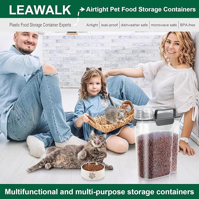 LEAWALK 5Lbs Airtight Cat Dog Food Storage Container - Image 6