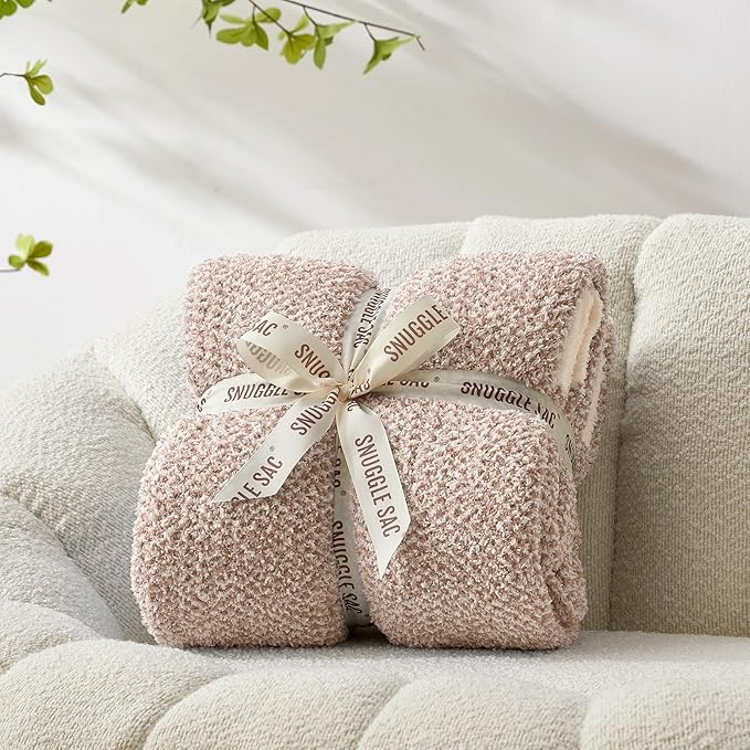Snuggle Sac Queen Size Bedding Blanket Taupe, Super Soft Warm Microfiber - Image 6