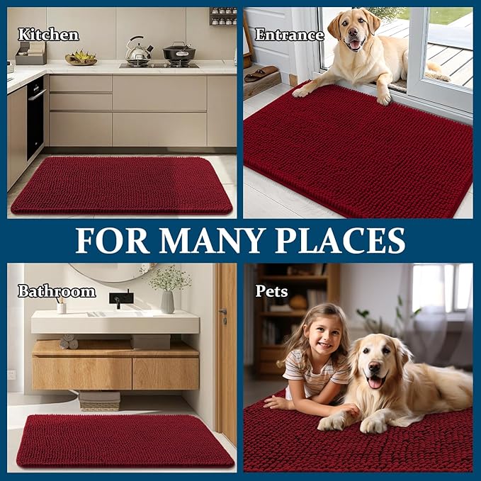 OLANLY Dog Door Mat for Muddy Paws 34x21, Absorbs Moisture and Dirt, Absorbent - Image 8