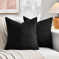 Fancy Homi 2 Packs Black Decorative Throw Pillow Covers 18x18 Inch by Fancy+Homi