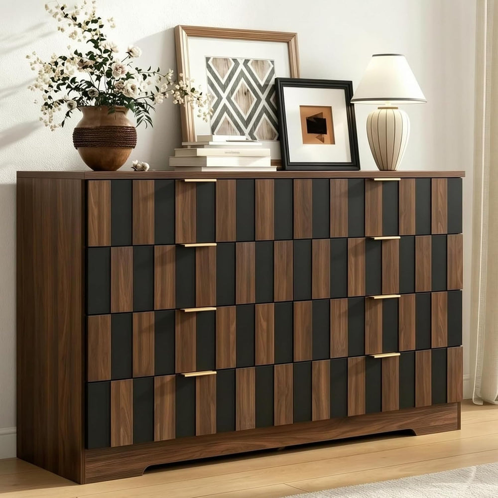 8 Drawer Dresser for Bedroom,48"Wide Modern Chest of Drawer w/ Metal Handle