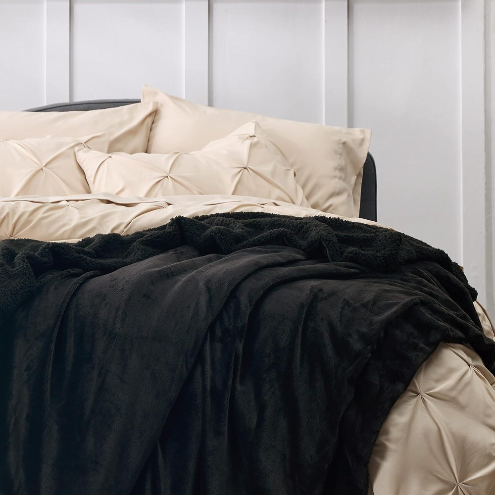 Bedsure GentleSoft Sherpa Fleece Blankets King Size for Bed, Non-Heated, Thic...