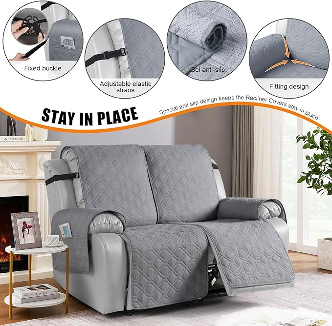 VANSOFY Waterproof Recliner Couch Covers, Sofa Covers 1-Piece Washable - Image 3