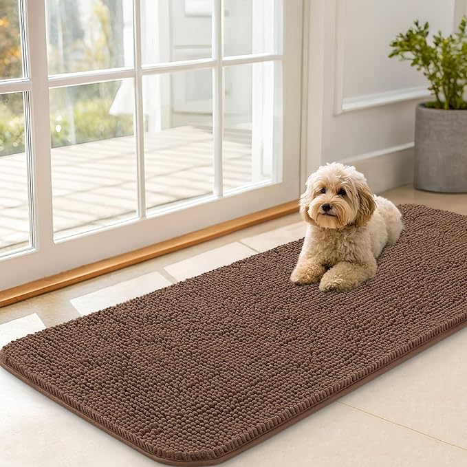 OLANLY Dog Door Mat for Muddy Paws 47x20, Absorbs Moisture and Dirt, Absorbent by OLANLY
