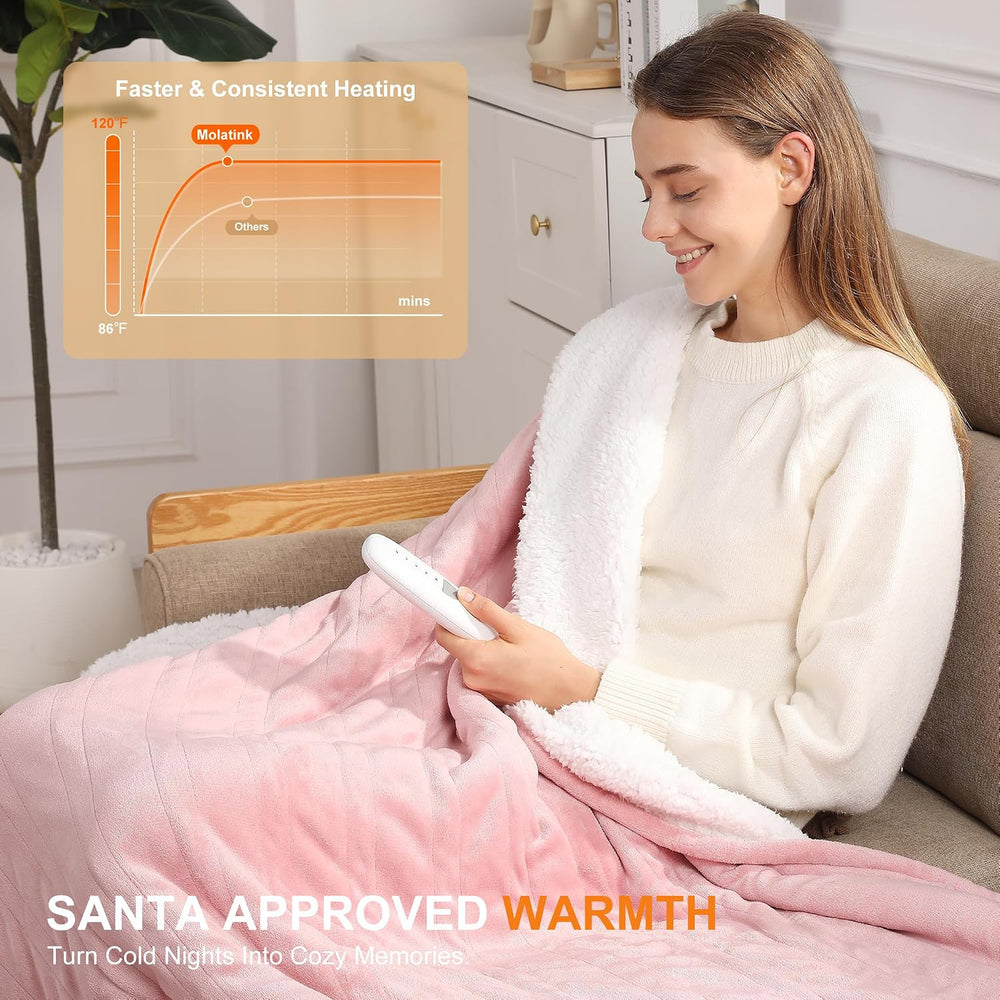 Heated Blanket Pink Heated Throw Blanket Heating Blanket 50"x60" Ul...