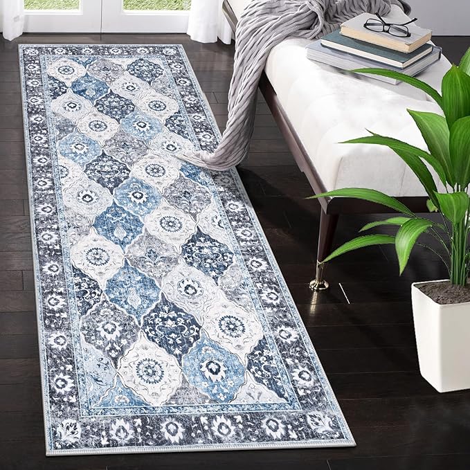 HEBE Hallway Runner Rug 2'x5' Washable Vintage Distressed Area Rugs Non Slip - Image 8