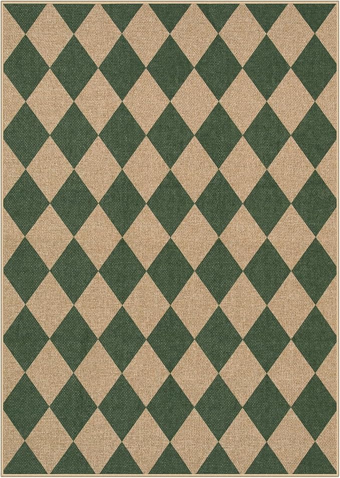 Lahome Colette Checkered Outdoor Rug 5x7, Washable Rug - Image 8