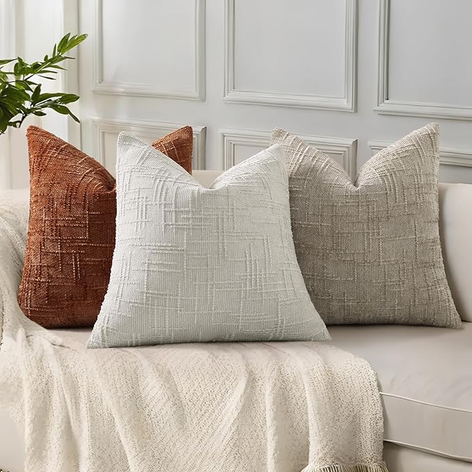 decorUhome Light Grey Chenille Throw Pillow Covers 12x20 Set of 2 Textured Soft - Image 5