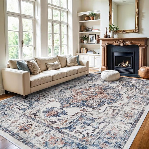 10x14 Washable Vintage Area Rug: Indoor Extra Large Rugs by HYHAOYUNLAI