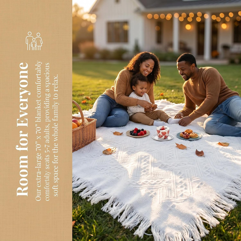 70x70 Bohemian Picnic Mat Extra Large, Sand Proof Outdoor Camping Blanket Mac...