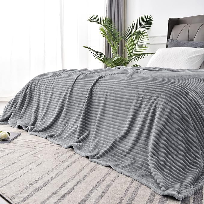 BEDELITE Fleece Blanket King Size – 3D Ribbed Jacquard Soft and Warm Decorative - Image 8