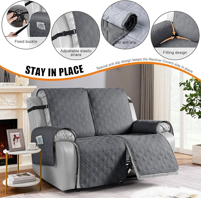 VANSOFY Waterproof Recliner Couch Covers, Sofa Covers 1-Piece Washable - Image 2