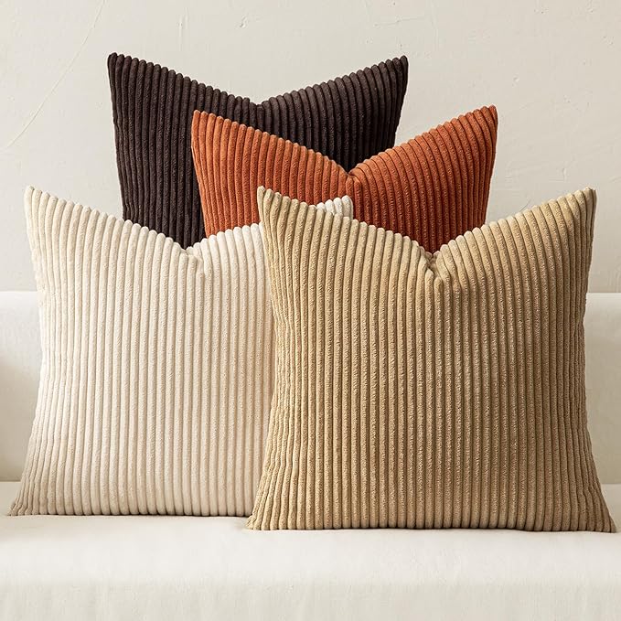 MIULEE Boho Farmhouse Throw Pillow Covers 18x18 Inch Set of 4 Rustic Mordern by MIULEE