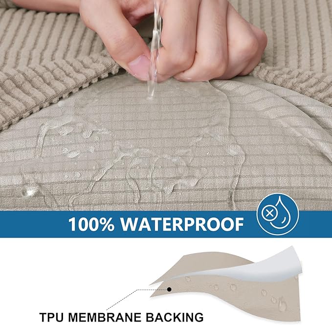 hyha Waterproof Sectional Couch Covers, Non Slip Sofa Couch Cushion Covers L - Image 3