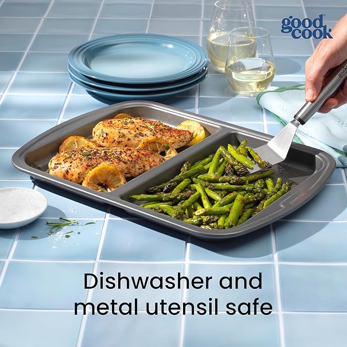GoodCook Everyday Divided Sheet Pan 1-Inch Deep 2-Section Non-Stick - Image 7
