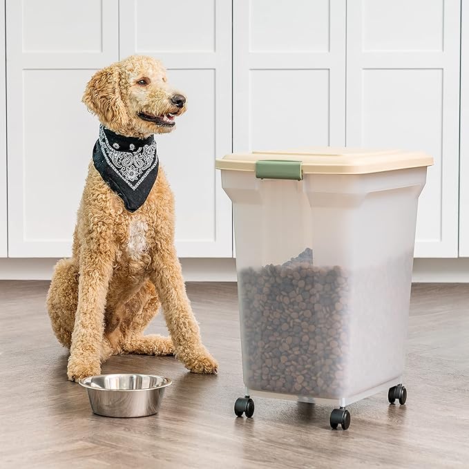 IRIS USA Dog Food Storage Container 58 lbs, Attachable Wheels, - Image 5