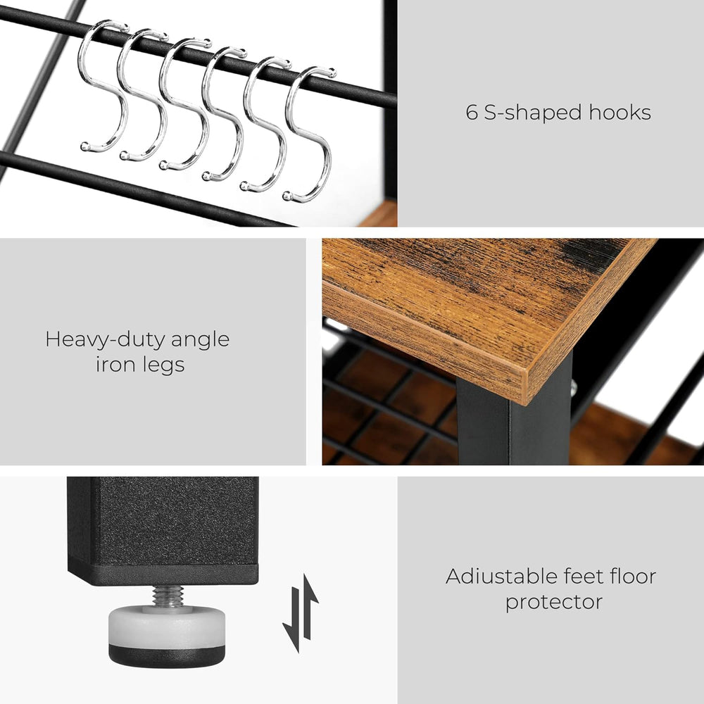 VASAGLE Baker's Rack, Coffee Bar Stand with Charging Station, 33 Inches T...