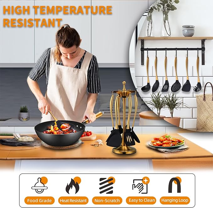 Kitchen Utensils Set, Large Non-stick Silicone Cooking Utensils Set 6 Pcs - Image 7