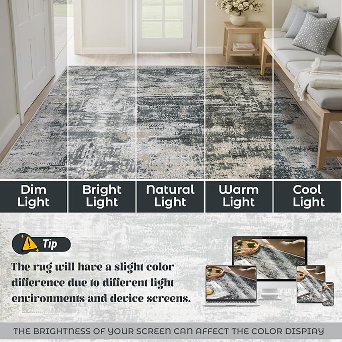 XLUEZ 6x9 Area Rugs for Living Room, Washable Modern Abstract Large Area Rug - Image 8
