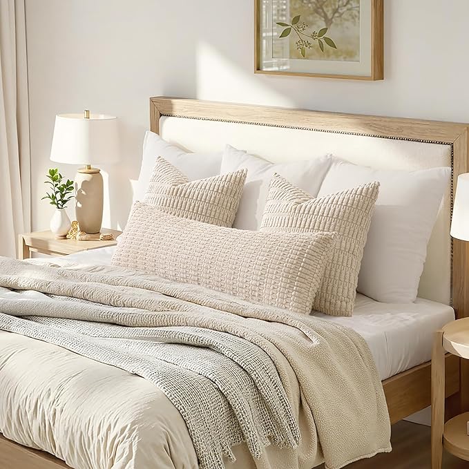 MIULEE Pack of 1 Cream White Long Body Lumbar Decorative Throw Pillow Cover - Image 2