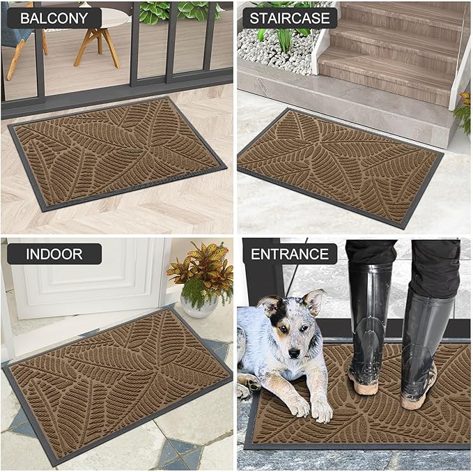 Colorxy Waterproof Doormat, Sturdy Natural Rubber Front Indoor Mat, Non Slip - Image 6